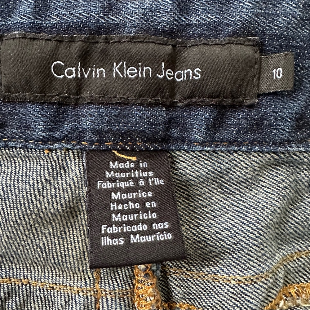 90s Y2K CALVIN KLEIN Button Pocket Vintage Denim Capris - Picture 6 of 11